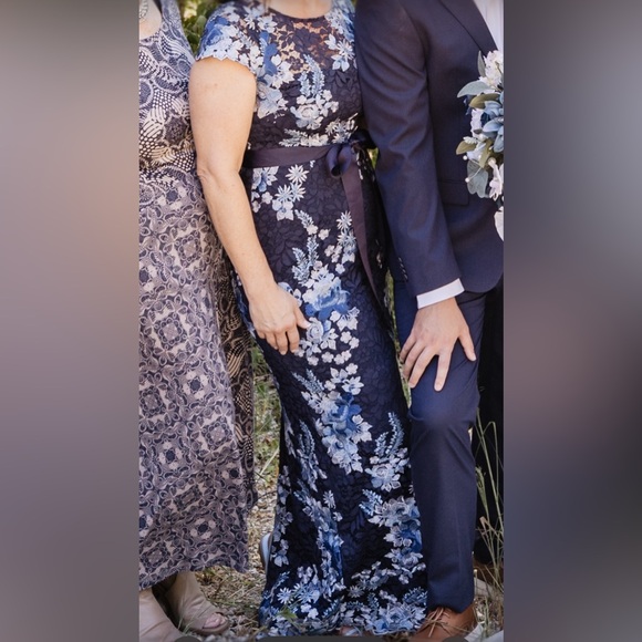 Adrianna Papell Blue Floral Maxi Dress - Picture 3 of 3